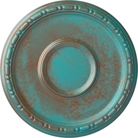 Ekena Millwork Medea Ceiling Medallion (Fits Canopies up to 5 1/2"), 16 1/2"OD x 1 1/2"P, Copper Green Patina CM16MDCGS